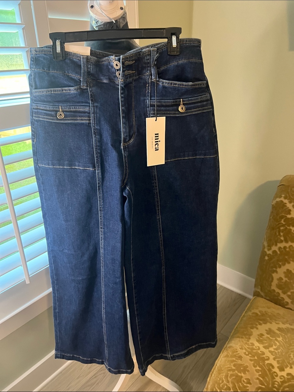 Mica High-Rise Wide Leg Jeans in Dark Indigo